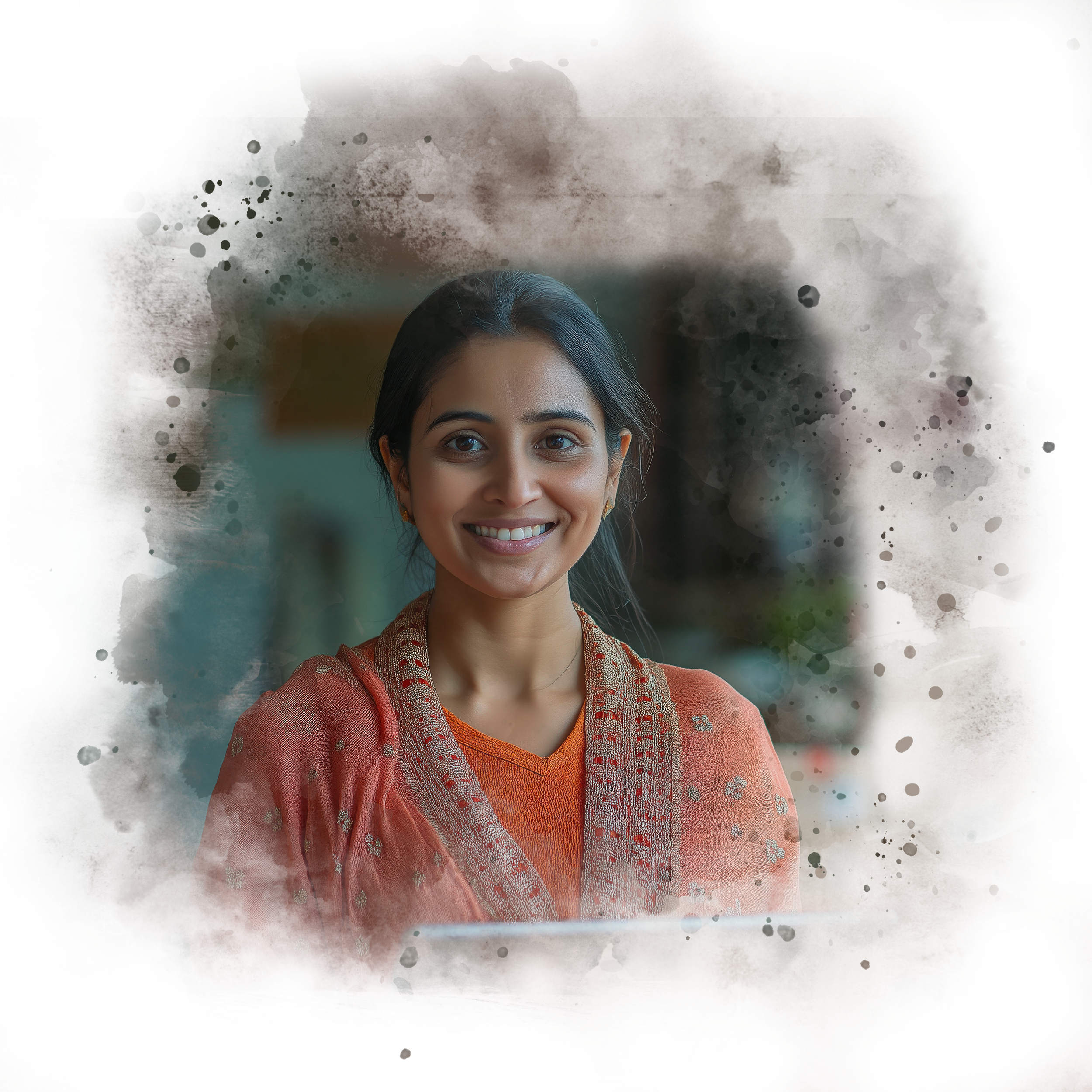 Smiling woman entrepreneur representing the empowerment of women-led businesses through digital skills and support.